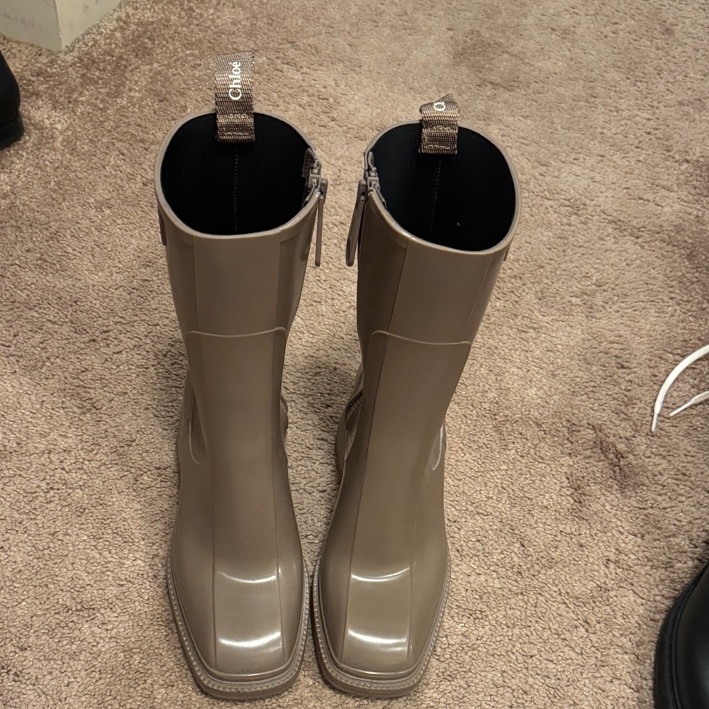Ganni Taupe Rain Boots